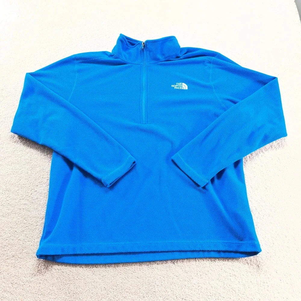 The North Face Fleece Sweatshirt Mens XL‎ Blue Quarter Zip Pullover
